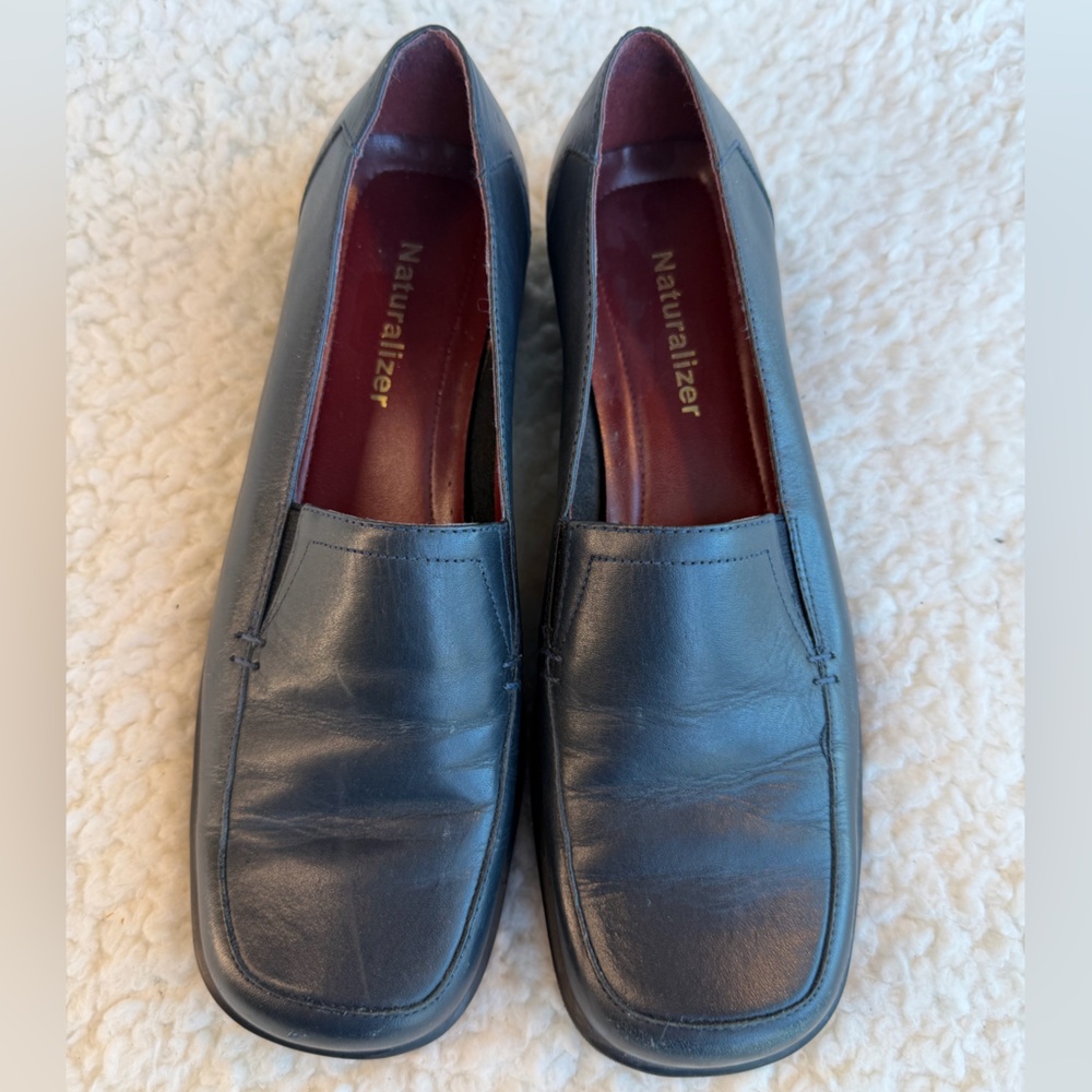 Naturalizer Cullman Leather Loafers Navy Comfort Low Heel Size 6.5 Women’s